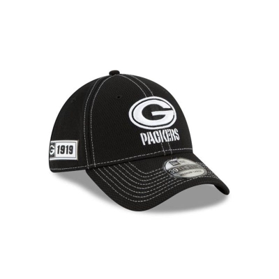 Sapca New Era Green Bay Packers NFL NFL Sideline Road 39THIRTY Stretch Fit - Negrii